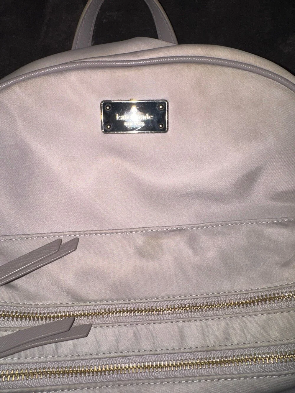 Kate Spade Light Beige Nylon Backpack Adjustable Strap